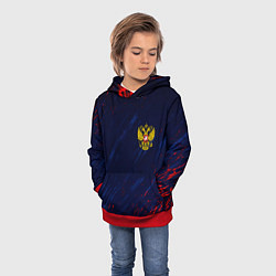 Толстовка-худи детская Россия краски текстура, цвет: 3D-красный — фото 2