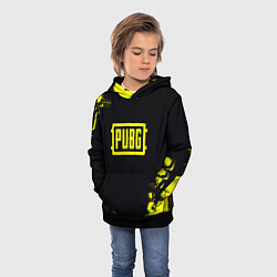 Толстовка-худи детская Pubg краски абстракция, цвет: 3D-черный — фото 2