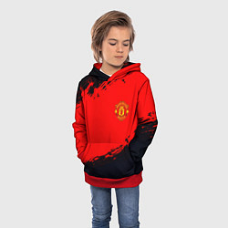 Толстовка-худи детская Manchester United colors sport, цвет: 3D-красный — фото 2