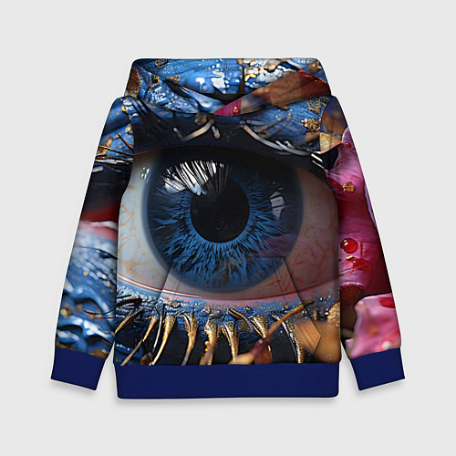 Детская толстовка Глаз с золотом / 3D-Синий – фото 1