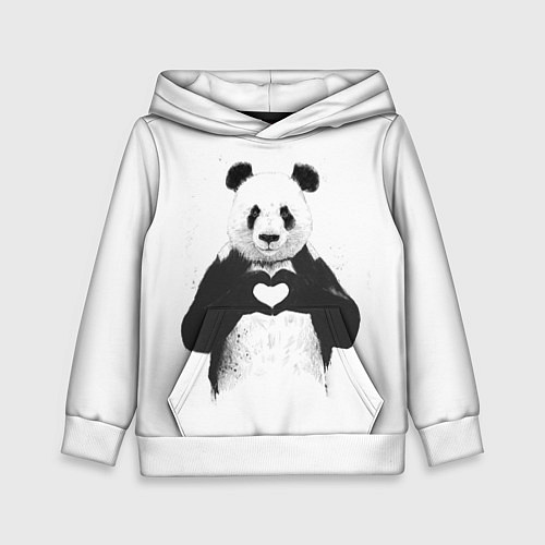 Детская толстовка Panda love / 3D-Белый – фото 1