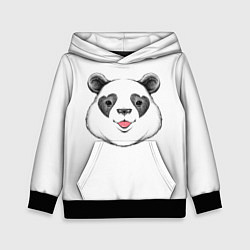 Толстовка-худи детская Влюблённый панда, цвет: 3D-черный