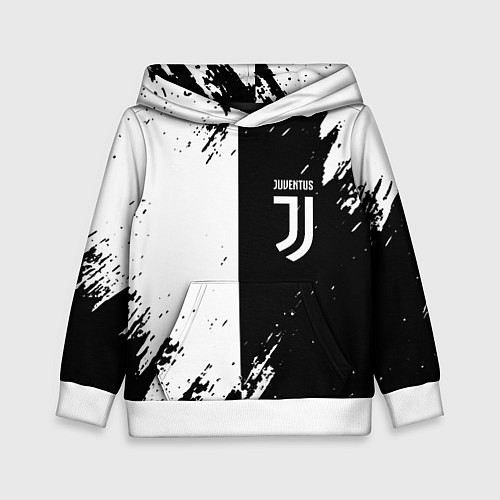 Детская толстовка Juventus краски чёрнобелые / 3D-Белый – фото 1