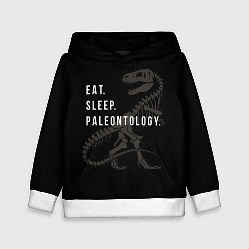 Детская толстовка Eat sleep paleontology / 3D-Белый – фото 1