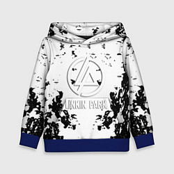 Толстовка-худи детская Linkin park краски лого чёрно белый, цвет: 3D-синий