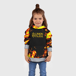 Толстовка-худи детская Linkin park огненный стиль, цвет: 3D-меланж — фото 2