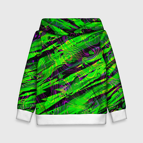 Детская толстовка Зеленые узоры паттерны / 3D-Белый – фото 1