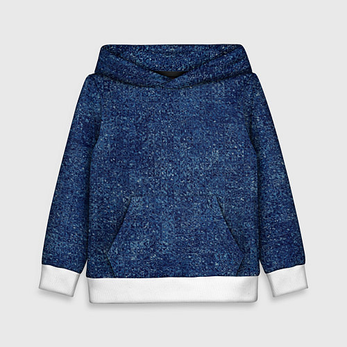 Детская толстовка Текстура тёмно-синий мелкие квадраты / 3D-Белый – фото 1