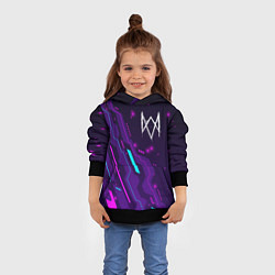 Толстовка-худи детская Watch Dogs neon gaming, цвет: 3D-черный — фото 2