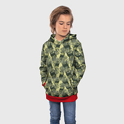 Толстовка-худи детская Олени - камуфляж, цвет: 3D-красный — фото 2