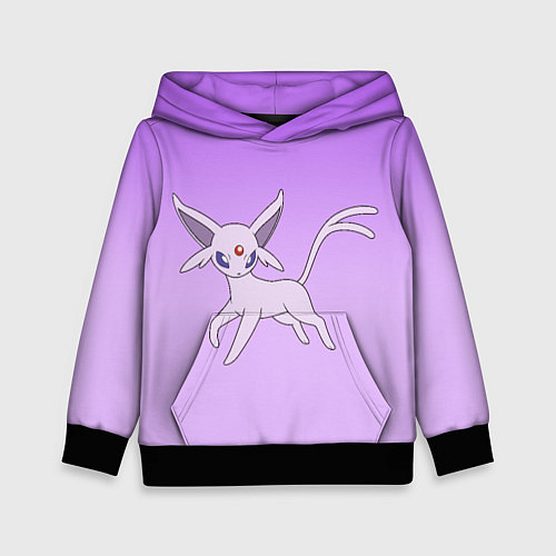 Детская толстовка Espeon Pokemon - розовая кошка покемон / 3D-Черный – фото 1