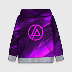 Толстовка-худи детская Linkin park neon stripes logo, цвет: 3D-меланж