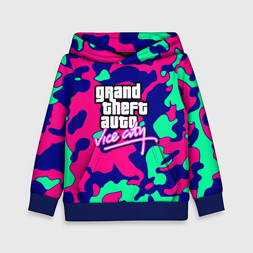Детская толстовка GTA vice city камуфляж / 3D-Синий – фото 1