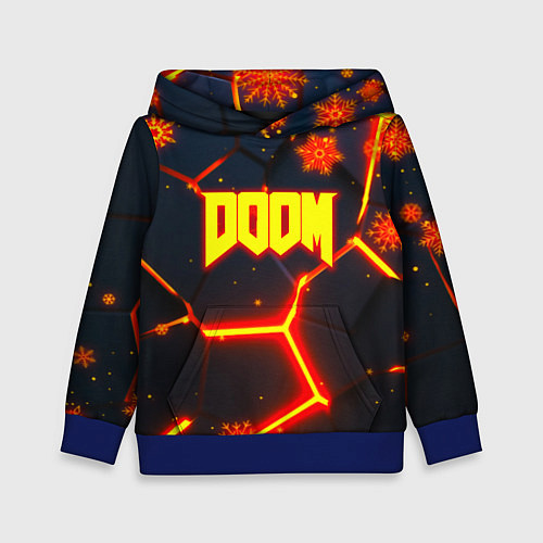Детская толстовка Doom плиты лого в огне / 3D-Синий – фото 1
