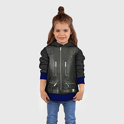 Толстовка-худи детская Terminator first - leather jacket, цвет: 3D-синий — фото 2
