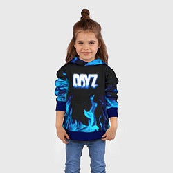 Толстовка-худи детская Dayz синий огонь лого, цвет: 3D-синий — фото 2
