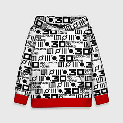 Толстовка-худи детская Thirty Seconds to Mars pattern rock, цвет: 3D-красный