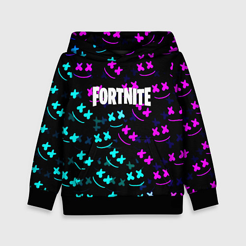 Детская толстовка Marshmello neon fortnite / 3D-Черный – фото 1