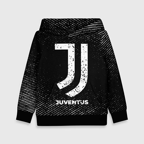 Детская толстовка Juventus с потертостями на темном фоне / 3D-Черный – фото 1