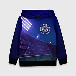 Толстовка-худи детская Leicester City ночное поле, цвет: 3D-черный