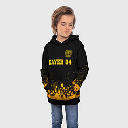 Толстовка-худи детская Bayer 04 - gold gradient посередине, цвет: 3D-черный — фото 2