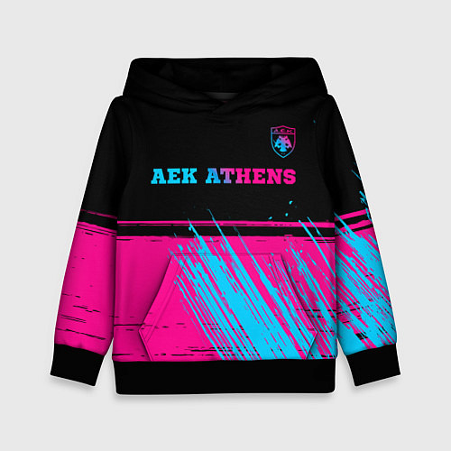 Детская толстовка AEK Athens - neon gradient посередине / 3D-Черный – фото 1