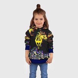Толстовка-худи детская The elder scrolls краски глитч, цвет: 3D-синий — фото 2