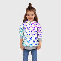 Толстовка-худи детская Marshmello pattern neon, цвет: 3D-меланж — фото 2
