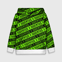 Толстовка-худи детская Juventus green pattern sport, цвет: 3D-белый