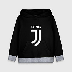 Толстовка-худи детская Juventus sport fc белое лого, цвет: 3D-меланж