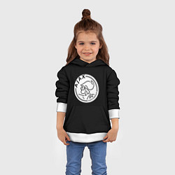 Толстовка-худи детская Ajax fc белое лого, цвет: 3D-белый — фото 2