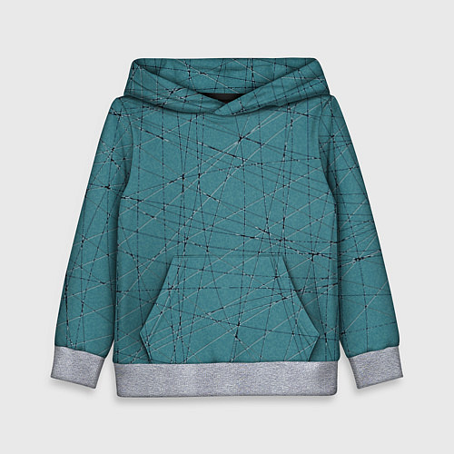 Детская толстовка Абстракция порезы бирюзовый / 3D-Меланж – фото 1