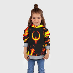 Толстовка-худи детская Quake fire logo, цвет: 3D-меланж — фото 2