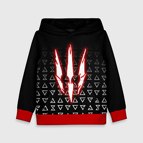 Детская толстовка The witcher - red logo / 3D-Красный – фото 1