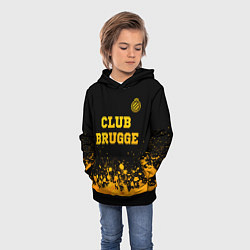 Толстовка-худи детская Club Brugge - gold gradient посередине, цвет: 3D-черный — фото 2