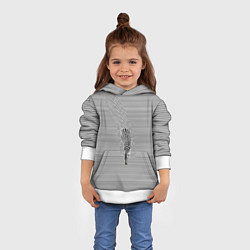 Толстовка-худи детская Зебра плывущая в полосках, цвет: 3D-белый — фото 2