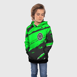 Толстовка-худи детская Leicester City sport green, цвет: 3D-черный — фото 2