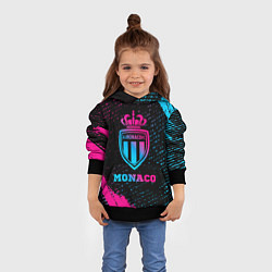 Толстовка-худи детская Monaco - neon gradient, цвет: 3D-черный — фото 2
