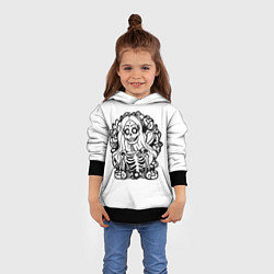 Толстовка-худи детская Skull blonde girl, цвет: 3D-черный — фото 2