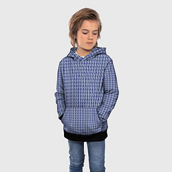 Толстовка-худи детская Сине-белый полосатый, цвет: 3D-черный — фото 2