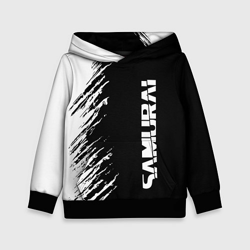 Детская толстовка Самурай штрихи - киберпанк 2077 / 3D-Черный – фото 1