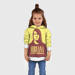 Толстовка-худи детская Kurt Cobain Nirvana, цвет: 3D-белый — фото 2