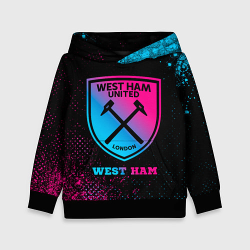 Детская толстовка West Ham - neon gradient / 3D-Черный – фото 1