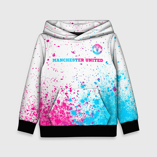 Детская толстовка Manchester United neon gradient style посередине / 3D-Черный – фото 1