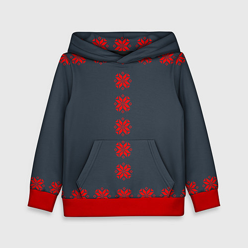 Детская толстовка Этно - темный / 3D-Красный – фото 1