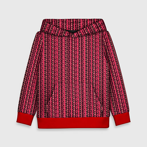Детская толстовка Красно-розовый искажённые полосы / 3D-Красный – фото 1