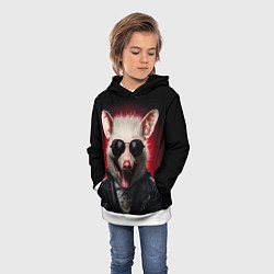 Толстовка-худи детская Крутой опоссум, цвет: 3D-белый — фото 2
