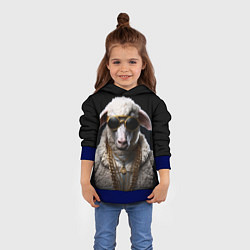 Толстовка-худи детская Богатый баран в цепях, цвет: 3D-синий — фото 2