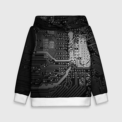 Детская толстовка Микросхема плата / 3D-Белый – фото 1