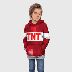 Толстовка-худи детская Minecraft tnt texture, цвет: 3D-меланж — фото 2